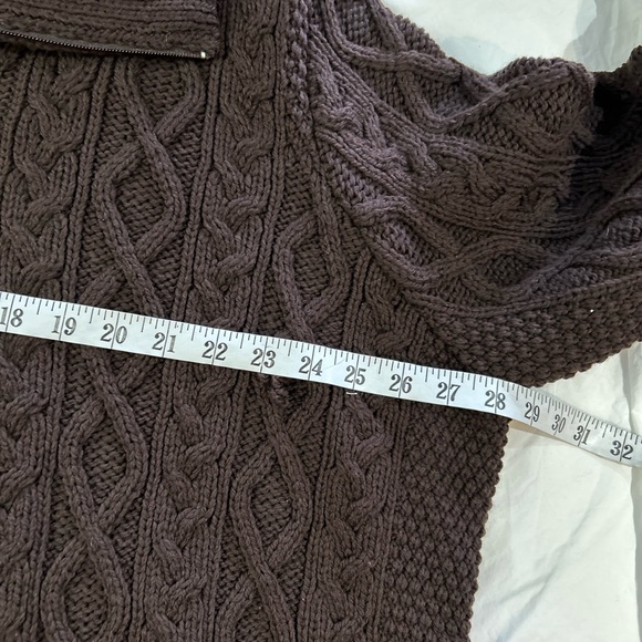 NEW flawed ARAN CRAFTS Merino Wool Cable Knit Zip Up Cardigan Sweater XXL - Picture 8 of 10